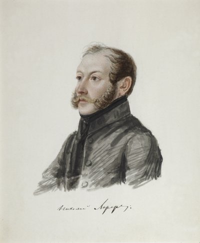 Decembrist Nikolai Lorer的肖像1794-1873，1832-1833 作者 Nikolai Alexandrovich Bestuzhev