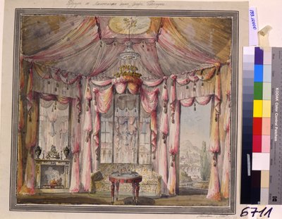 1790年代莫斯科伯斯伯罗德柯伯爵府的闺房室内设计 作者 Nikolai Alexandrovich Lvov