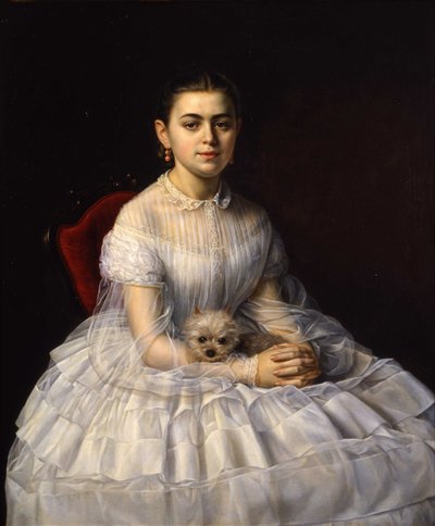 瓦尔瓦拉-亚历山德罗夫娜-莫罗佐娃（Varvara Alexandrovna Morozova）的肖像，1848-1917年，女，Khludova，1865年。 作者 尼古拉·安德烈亚诺维奇·扎瓦鲁耶夫