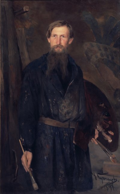 艺术家肖像维克托·瓦斯涅佐夫（Viktor Vasnetsov）1848-1926，1891年 作者 尼古拉·德米特里耶维奇·库兹涅佐夫