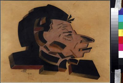 舞台制作人弗谢沃洛德·梅耶荷德 (1874-1940) 的肖像尼古拉·伊万诺维奇·库尔宾 (Nicolas Koulbine) (1868-1917) 前卫俄罗斯 - 弗谢沃洛德·梅耶荷德肖像 (1874-1940) 作者：尼古拉·伊万诺维奇库尔宾 (1868-1917) 作者 尼古拉·伊万诺维奇·库尔宾