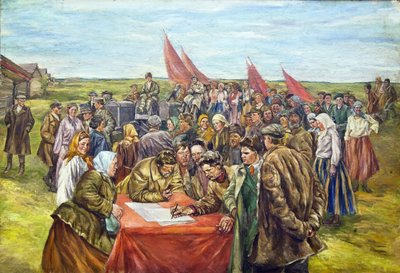 1930年代中期，签署政府债券。 作者 尼古拉·伊万诺维奇·舍斯塔科夫