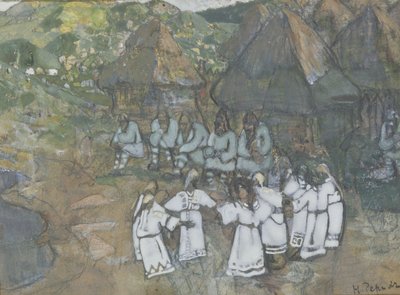 1900年代初期的圆形舞 作者 Nikolai Konstantinowitsch Roerich