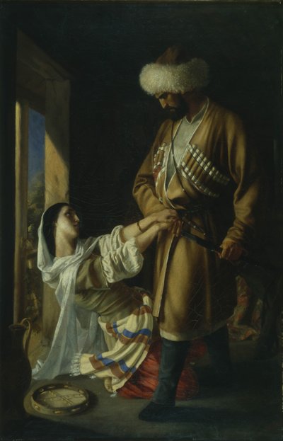 莱拉和哈吉-阿布雷克 根据莱蒙托夫的诗作，1852年 作者 尼古拉·尼古拉耶维奇·格