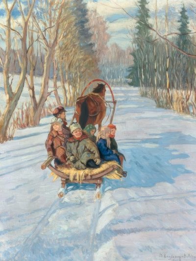 雪橇上的孩子 作者 尼古拉·P·博格达诺·比耶尔斯基