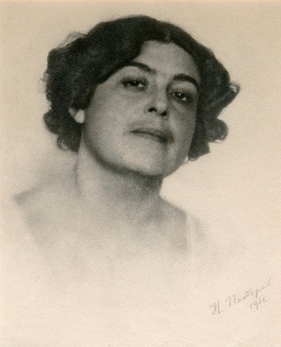 俄罗斯女演员沃罗涅茨的画像，约1916年 作者 尼古拉·彼得罗夫