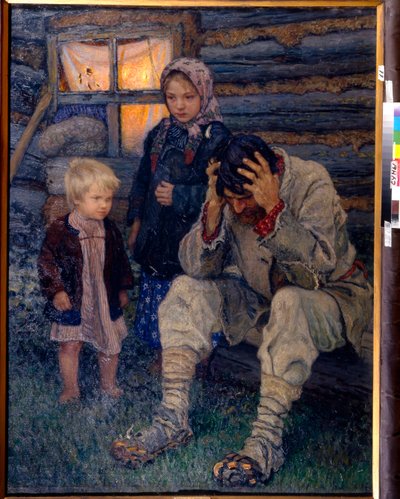 Deuil - Bogdanov-Belsky, Nikolai Petrovich (1868-1945) 哀悼布面油画 1909 年地区艺术博物馆，苏梅 141x106 作者 尼古拉·彼得罗维奇·博格达诺夫·贝尔斯基