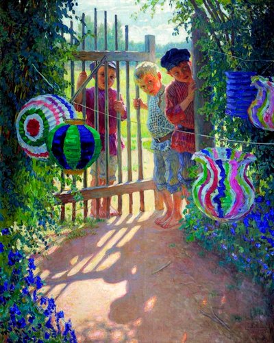 访客》，1913年。   作者 尼古拉·彼得罗维奇·博格达诺夫·贝尔斯基