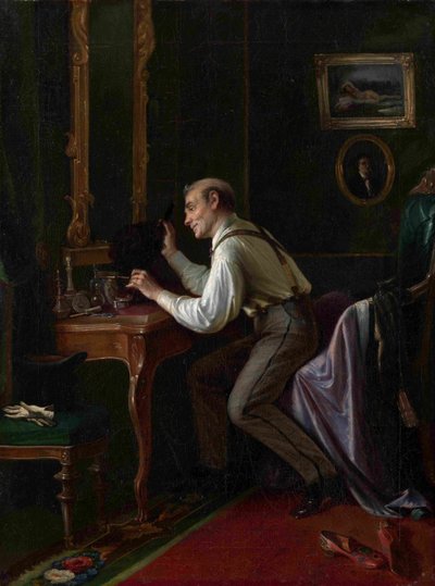 在梳妆台上，1872年 作者 Nikolai Yakovlevich Gribkov