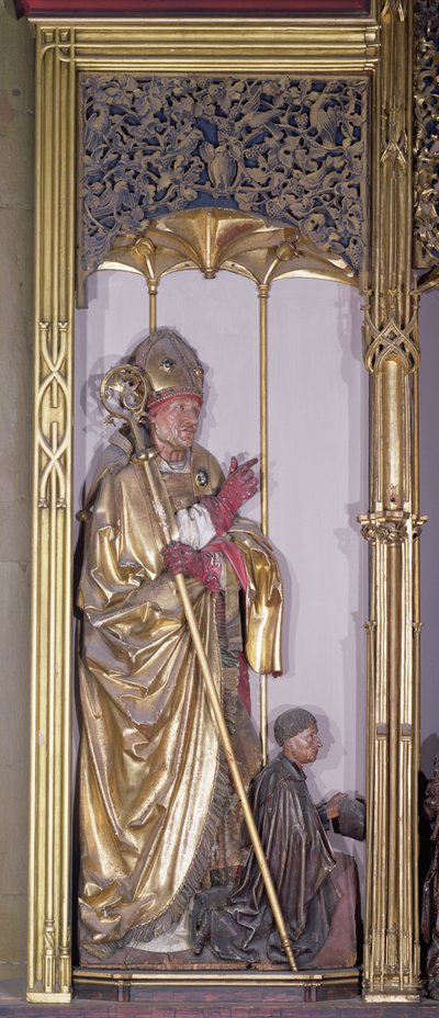 Isenheim Altarpiece，圣奥古斯丁，1490年（木材上的金漆） 作者 尼古拉斯·哈格瑙尔