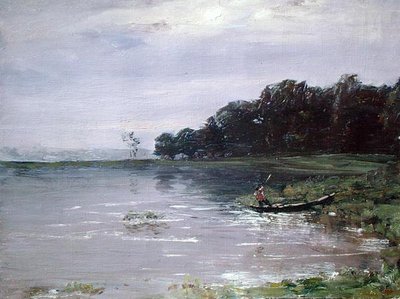 景观与船，傍晚 作者 尼古拉（Nikolay Nikanorovich）Dubovskoy