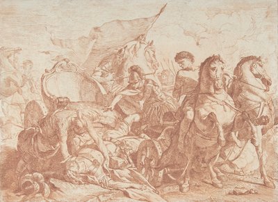 Fall of Antiochus From His Chariot, 18th century., 18世纪。 作者 诺埃尔·哈勒（Noel Halle）