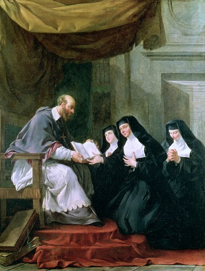 St. Francois de Sales（1567-1622）将访问规则赋予St. Jeanne de Chantal（1572-1641） 作者 诺埃尔·哈勒（Noel Halle）