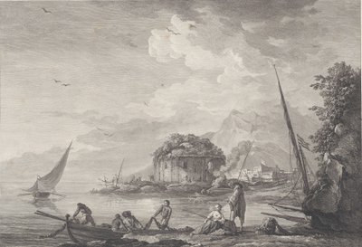 尼西达岛的维纳斯神庙遗迹，靠近G...上的Pouzzol，1761年。 作者 NoëlLe Mire