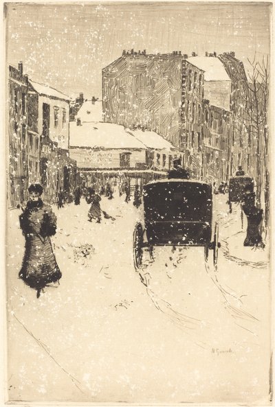 雪中的克利希林荫大道 (Le boulevard Clichy par un temps de neige) 作者 诺伯特·古纳特