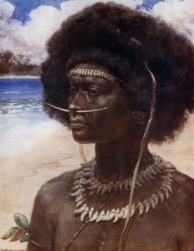 A New Guinea Dandy (colour litho) 作者 诺曼·哈迪