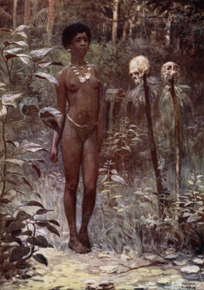 A Tapu Virgin, British Solomon Islands (colour litho) 作者 诺曼·哈迪