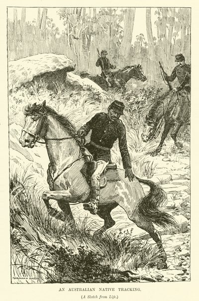 An Australian Native tracking (engraving) 作者 诺曼·哈迪