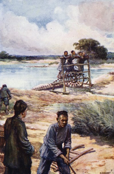 中国：水车（彩色石版画） 作者 诺曼·哈迪