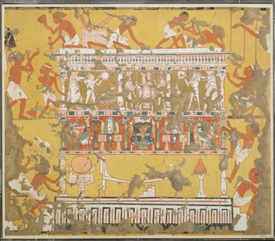 建造Catafalque，Ipuy墓，c。公元前1279年至1213年（纸上的蛋彩画） 作者 诺曼·德·加里斯·戴维斯