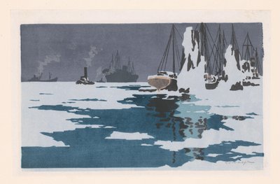 不来梅港景观 作者 O. Droegl（艺术家签名）