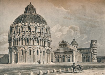 比萨的洗礼堂、大教堂和斜塔》，约1906年，1907年 作者 欧舒尔茨