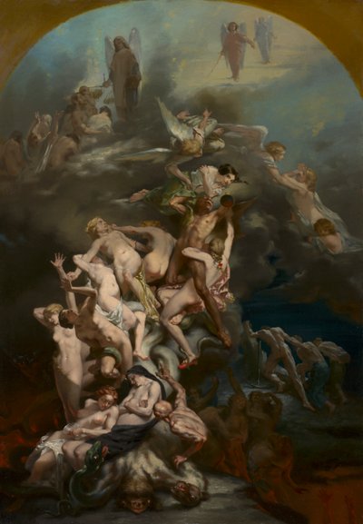 天堂与地狱》，约 1850 年（布面油画） 作者 八度塔萨特