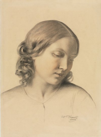一个年轻女子的画像，c。 1854-1858。 作者 八度塔萨特