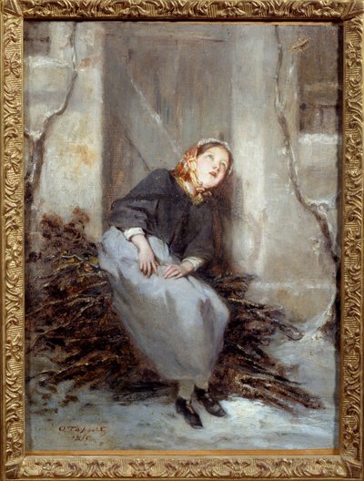 Octave Tassaert (1800-1874) 1855 年卡昂美术博物馆的木制载体绘画 作者 八度塔萨特
