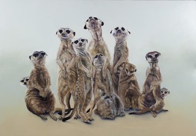 猫鼬暴徒，太阳天使，2013 年（石膏粉木板上的丙烯酸颜料） 作者 奥迪尔·基德