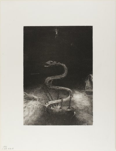 将他束缚千年》，第 8 版，共 12 页 作者 奥迪隆·雷顿（Odilon Redon）