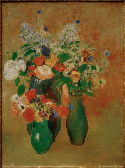 花束-花卉静物 作者 奥迪隆·雷顿（Odilon Redon）