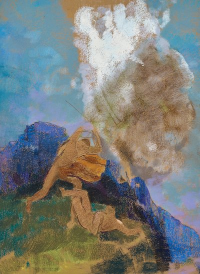 该隐和亚伯》，约 1890 年（色调纸上的粉彩画） 作者 奥迪隆·雷顿（Odilon Redon）