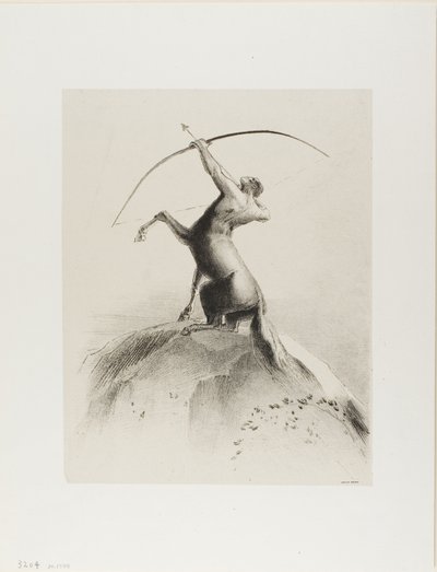半人马瞄准云层 作者 奥迪隆·雷顿（Odilon Redon）