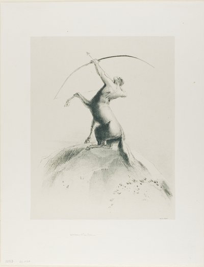 半人马瞄准云层 作者 奥迪隆·雷顿（Odilon Redon）