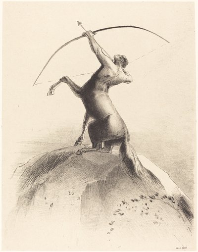 瞄准云层的半人马 (Centaur visant les Nues) 作者 奥迪隆·雷顿（Odilon Redon）