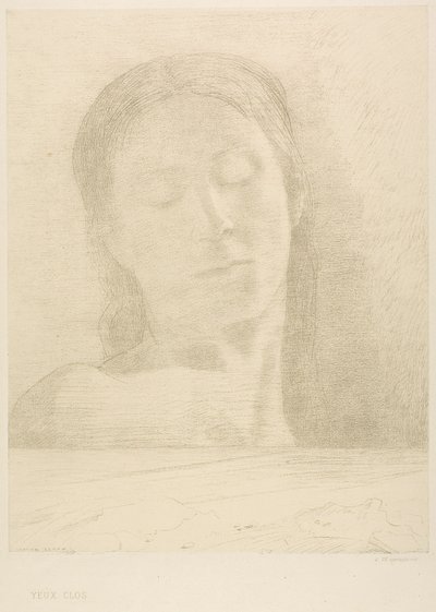 闭眼 作者 奥迪隆·雷顿（Odilon Redon）