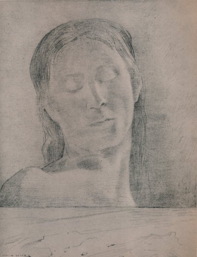 闭眼，约1890年，1946年 作者 奥迪隆·雷顿（Odilon Redon）