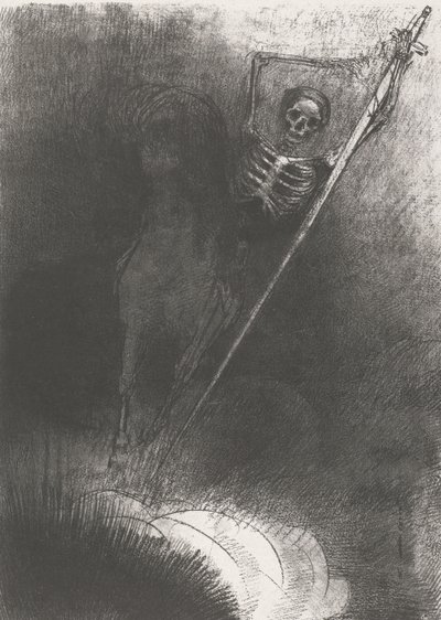 马死亡，1899年（打印） 作者 奥迪隆·雷顿（Odilon Redon）
