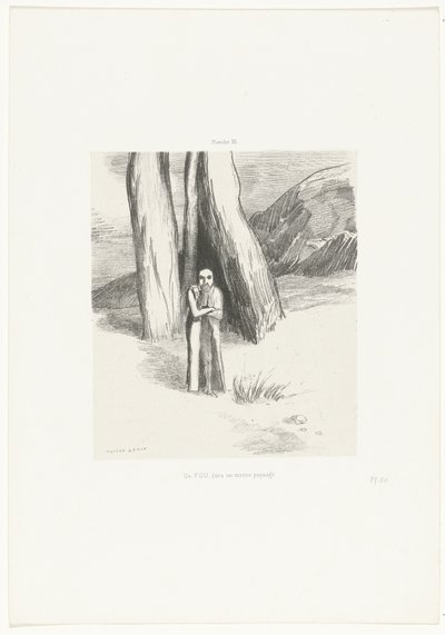 阴暗风景中的疯子 Un FOU, dans un morne paysage（物体上的标题） 作者 Lemercier 和 Cie。