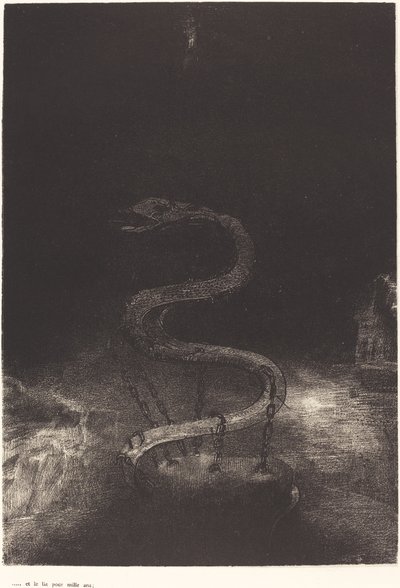 捆绑他一千年。 作者 奥迪隆·雷顿（Odilon Redon）