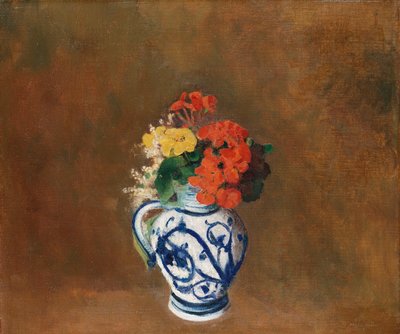 花瓶中的花朵，约1900年 作者 奥迪隆·雷顿（Odilon Redon）