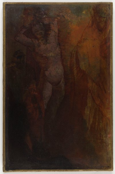 法语: Composition à trois personnages (Flagellation) 作者 奥迪隆·雷顿（Odilon Redon）