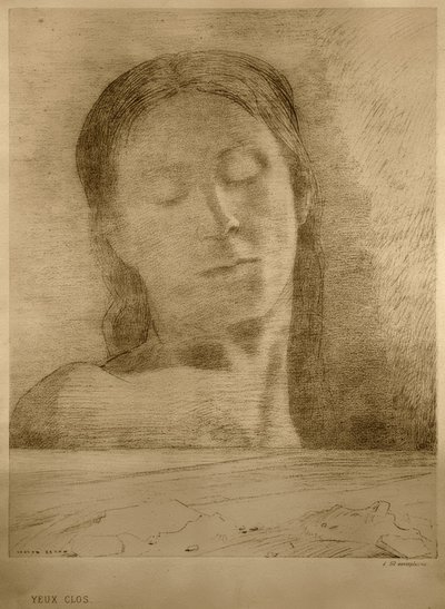 闭上眼睛 作者 奥迪隆·雷顿（Odilon Redon）