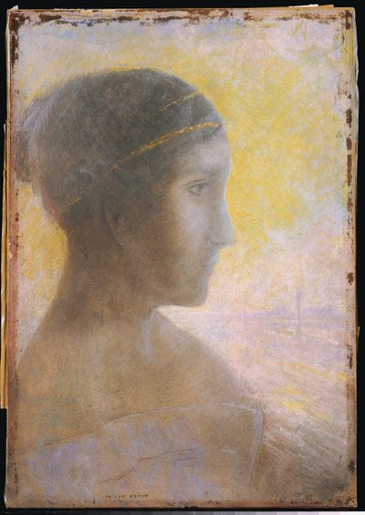 1895年，一位年轻女子的头像，头像 作者 奥迪隆·雷顿（Odilon Redon）