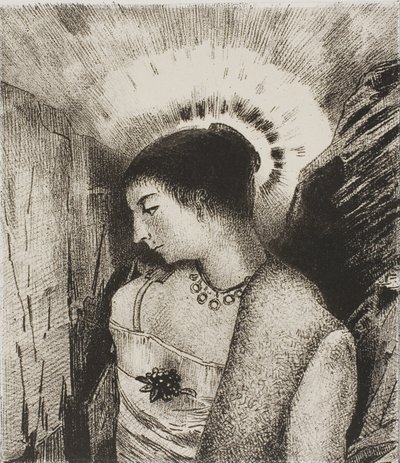 这里是善良的女神，伊达依山之母，图版 15，共 24 幅 作者 奥迪隆·雷顿（Odilon Redon）
