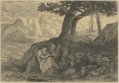 风景中的隐士 作者 奥迪隆·雷顿（Odilon Redon）