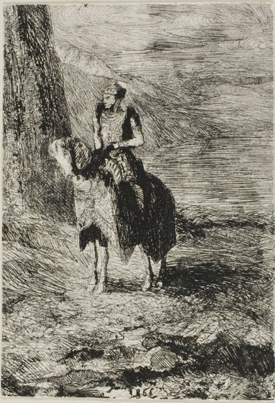 骑士等待 作者 奥迪隆·雷顿（Odilon Redon）