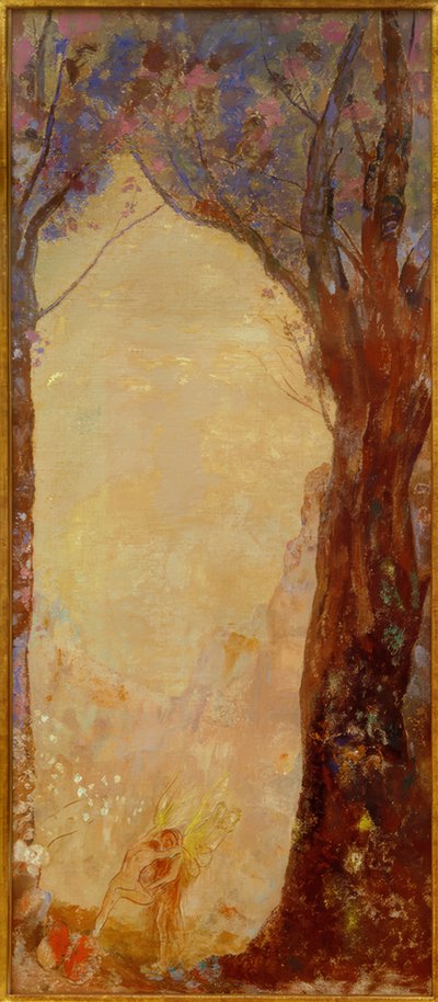 雅各与天使的战斗 作者 奥迪隆·雷顿（Odilon Redon）