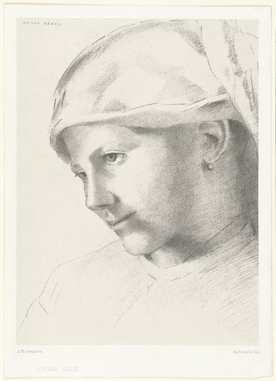 年轻女孩
少女（物品上的标题） 作者 奥迪隆·雷顿（Odilon Redon）